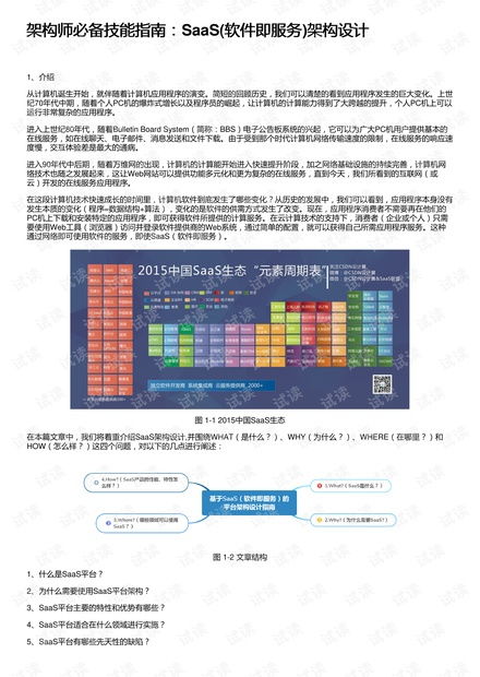 架構(gòu)師必備技能指南 SaaS軟件即服務(wù)架構(gòu)設(shè)計(jì)與資源分享